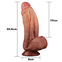 Фалоімітатор 10'' Dual layered Platinum Silicone Cock, фото 3