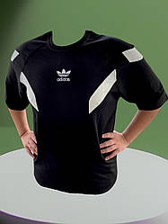 Футболка чоловіча чорна з білими вставками