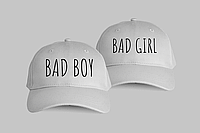 Парные кепки "BAD BOY BAD GIRL" Белый