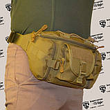Багатофункціональна тактична поясна сумка 800D на 5 л в кольорі Койот, фото 7
