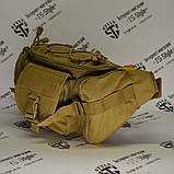 Багатофункціональна тактична поясна сумка 800D на 5 л в кольорі Койот, фото 3