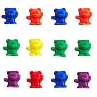Набор фигурок для сортировки "Медвежата" Edx Education (60 шт) Счетчики маленькие мишки