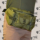 Багатофункціональна тактична поясна сумка 800D на 5 л в кольорі Армійський Зелений, фото 6