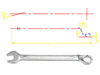 Ключ ріжково-накидний з вигином 45 ° 11mm | 1063-11
