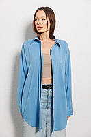 Рубашка женская удлиненная оверсайз голубая Modna KAZKA MKAR46731-1