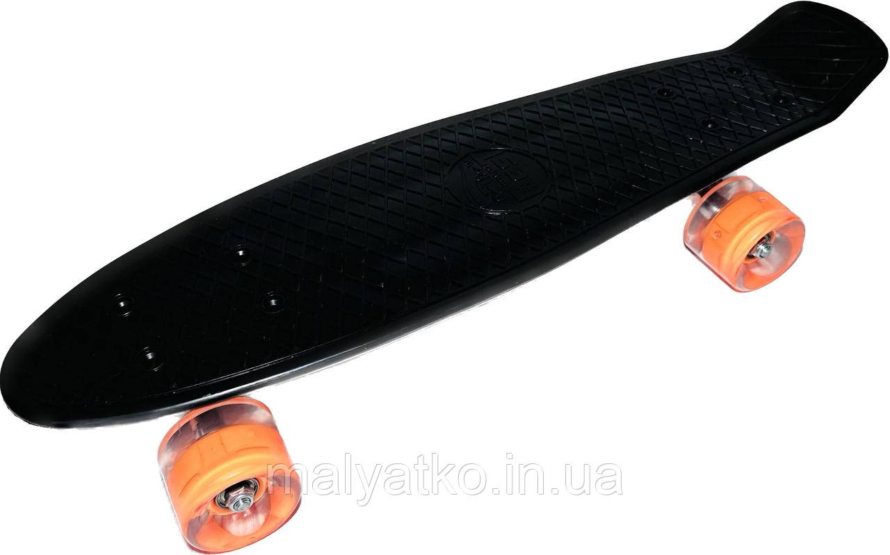 Скейт (пенні борд) Penny board зі світними колесами колеса ЧОРНИЙ арт. 0990/76761