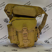 Тактична поясна сумка на стегно 900D в кольорі Койот