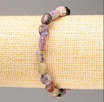 Браслет із натурального каменю Чароїт на резинці галтування d-9х7(+-)мм обхват 18см купити біжутерію оптом в інтернеті