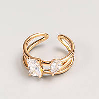 Каблучка Xuping колір металу "золото" білий камінь р-р 16,18 купити біжутерію оптом в інтернеті