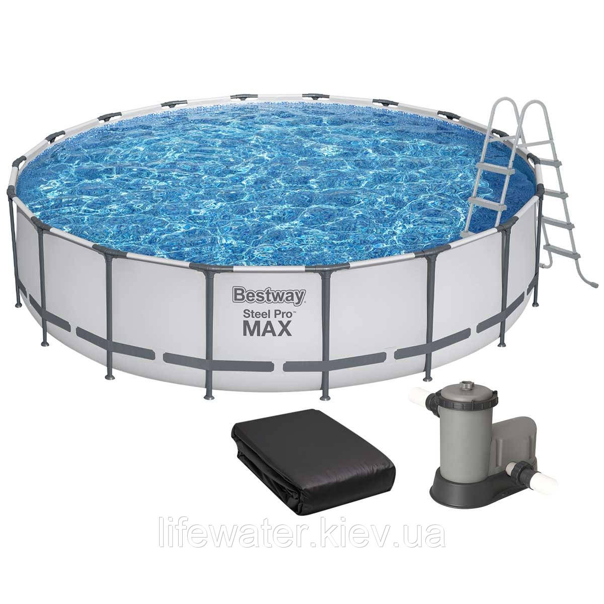 Bestway Каркасний басейн Bestway 56462 (549х122) з картриджним фільтром, драбиною та захисним тентом