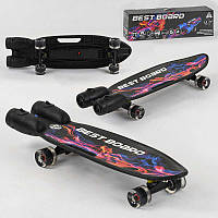 Скейтборд S-00501 Best Board с музыкой и дымом, USB зарядка, колеса PU со светом 60х45мм