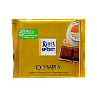 Шоколад молочний з йогуртовим кремом, медом, фундуком та декстрозою Ritter Sport Olympia, 100 грам