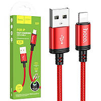 Кабель USB-Lightning Hoco X89 Wind (2.4A/1м) красный