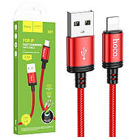 Кабель USB-Lightning Hoco X89 Wind (2.4A/1м) червоний