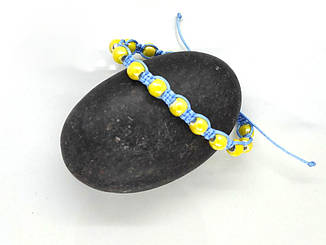 Браслет Stand with Ukraine плетений з керамічними намистинами