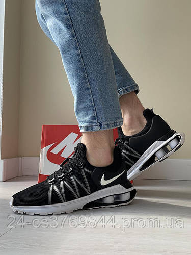 Кроссовки Nike SHOX GRAVITY (чёрные с белой подошвой) (ID#1818366359 ...
