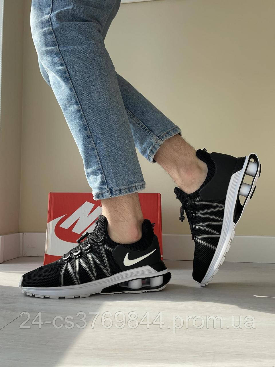 Кроссовки Nike SHOX GRAVITY (чёрные с белой подошвой) (ID#1818366359 ...