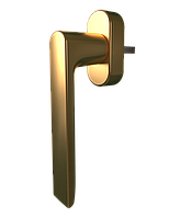 Ручка віконна Astex для металопластикового вікна WH 087 протизламна чорно-золота (F3)