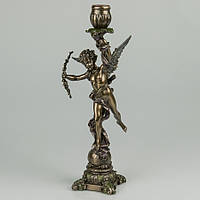 Свічник статуетка Veronese Купідон 30х8 см полістоун з бронзовим покриттям 75222A4