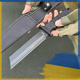 Тактичний ніж Tade, армійський ніж, зворотний ніж, ніж із чохлом, ніж мисливця, військовий ніж Чорний ME04