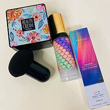 Кушон Images Moisture Beauty Cream Concealer 01 в наборі з базою для обличчя триколірна Jomtam Three Color 4