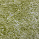 Самоклеюча 3D панель під мармур Темно-оливковий 700х770х3мм, фото 2