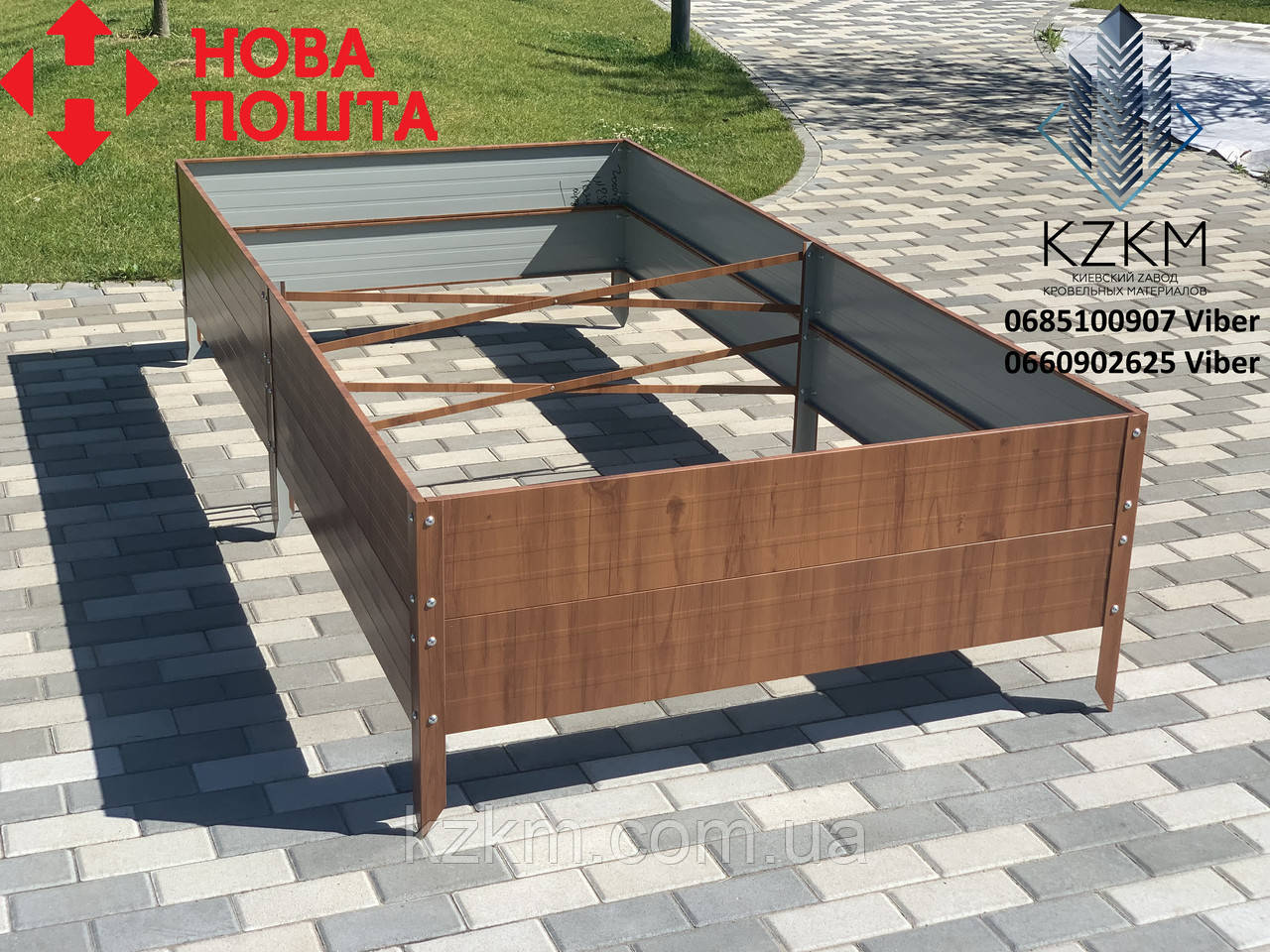 Збірна грядка під дерево, збірна "Люкс" висока 380 мм, металева грядка