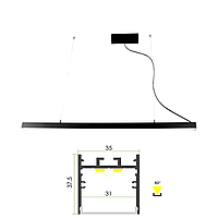 Линейный подвесной алюминиевый светильник VL-3537 VELA 40W, 1000mm