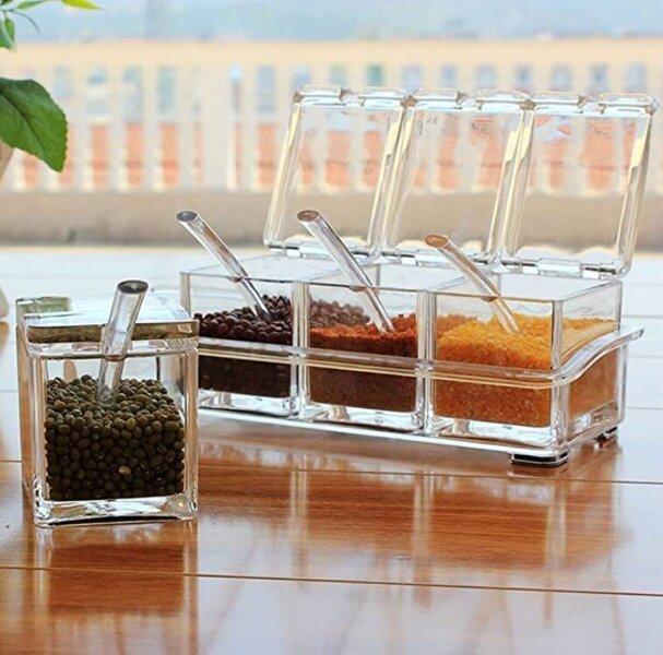 Набір для зберігання спецій 4 відділення Crystal, фото 1