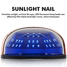 Ультрафіолетова LED-лампа SUN T12 158 Вт для сушіння гель-лаку, гелю рожева, фото 4