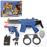 Ігровий набір поліцейського (2 види, автомат, пістолет, наручники, світло, звук) 8626-8627, фото 2