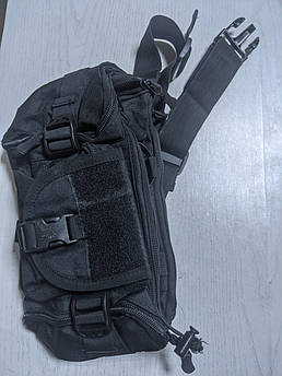 Сумка-бананка на пояс чорна 50473, міцний матеріал, компактна, універсальна, регульований ремінь, стильний дизайн