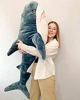 ВЕЛИЧЕЗНА Акула з ікеї 140 см, м'яка іграшка акула Блохай Shark doll Синя