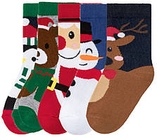 Комплект носков c Новогодним оформлением из 5 пар, размер обуви 23-26, цвет белый, коричневы, красный, зеленый