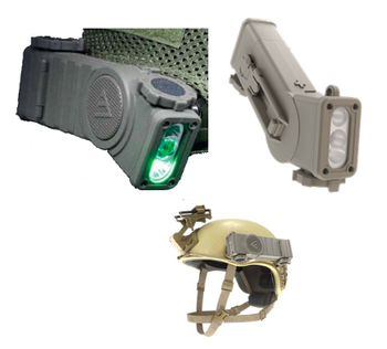 Поворотний Ліхтар   на шолом інфрарасний випромінювач, червоний, зелений, синій фільтр Mactronic Storm 1LP (100 Lm) Польща