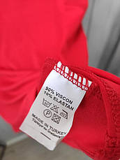 Жіноча футболка V-подібним вирізом Sancakli червоний, фото 3