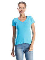 Женская футболка V-образным вырезом Sancakli голубой