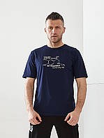 Мужская темно-синяя футболка из стрейч трикотажа Tailer 52