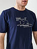 Чоловіча темно-синя футболка  зі стрейч трикотажу Tailer, фото 7