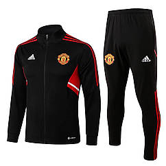 Спортивний костюм чоловічий Манчестер Юнюйтед 2023 Adidas Manchester United Suit футбольний чорний