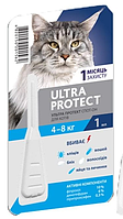 КАПЛИ НА ХОЛКУ ULTRA PROTECT ОТ БЛОХ И КЛЕЩЕЙ ДЛЯ КОШЕК ВЕСОМ 4-8 КГ