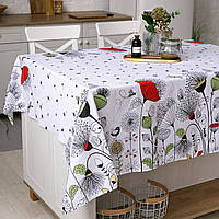 Скатертина лляна "Кульбаби" 1.5м х 1.5м (квадратна, на круглий стіл)