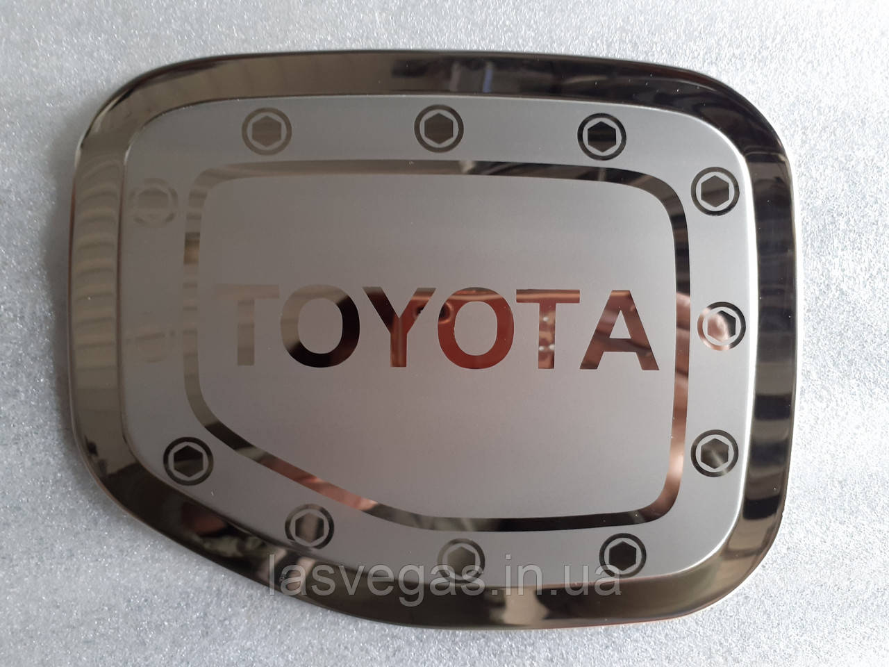Хром накладки на лючок бензобака Toyota Prado 120 2002-2009, метал, фото 1