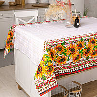 Скатертина лляна "Хуторянка" 1.8 м х 1.5 м (середній стіл)