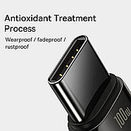 Kабель для швидкої зарядки USB на Type-C Baseus 100W 6A Tungsten Gold Fast Charging Cable 2м (чорний), фото 4