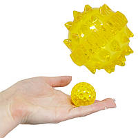 Масажер Су Джок м'ячик 4 см "Їжачок" Жовтий, кулька з шипами для масажу - Су Джок для пальців рук