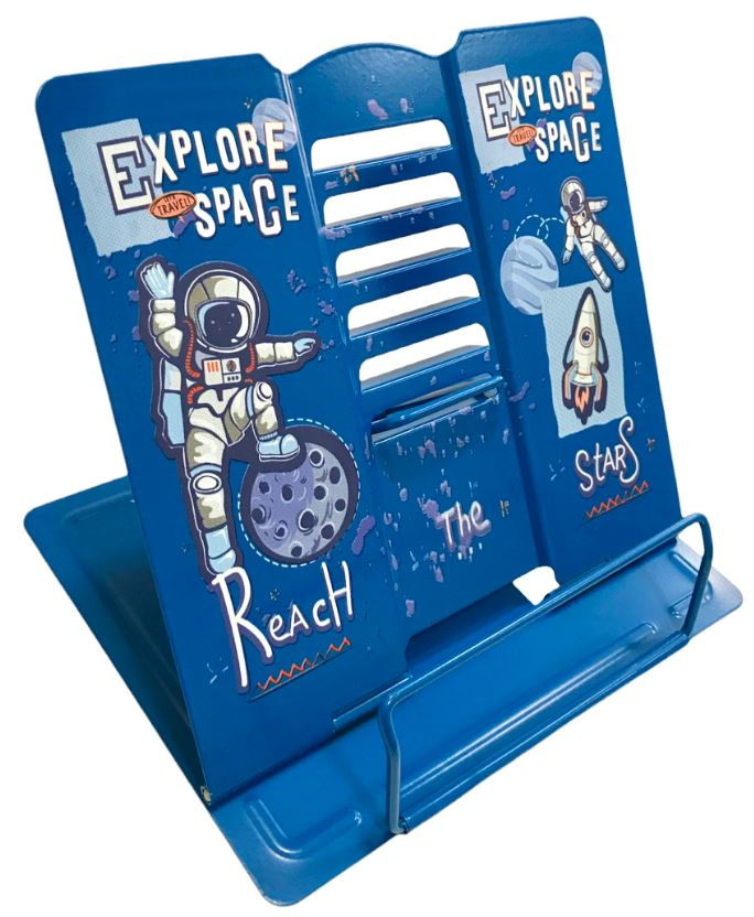 Підставка для книг метал сплошна Kidis 19*21см Explore space 13110, фото 1