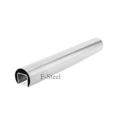 Поручень для скла 42,4*1,5mm з пазом 24*24mm, полірований