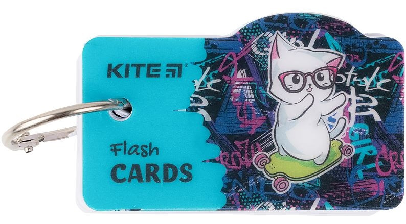 Картки для запису іноземних слів Kite 80 аркушів Cat skate K21-358-2