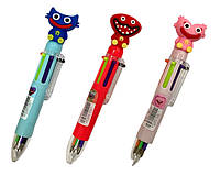 Ручка шариковая с насадкой 6-и цветная Хаги-Ваги, Киси-Миси ассорти №019-H